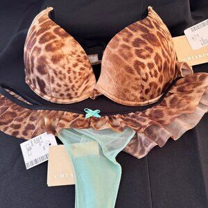Chiarugi Luxury Animal Print Bra with Matching Pantie